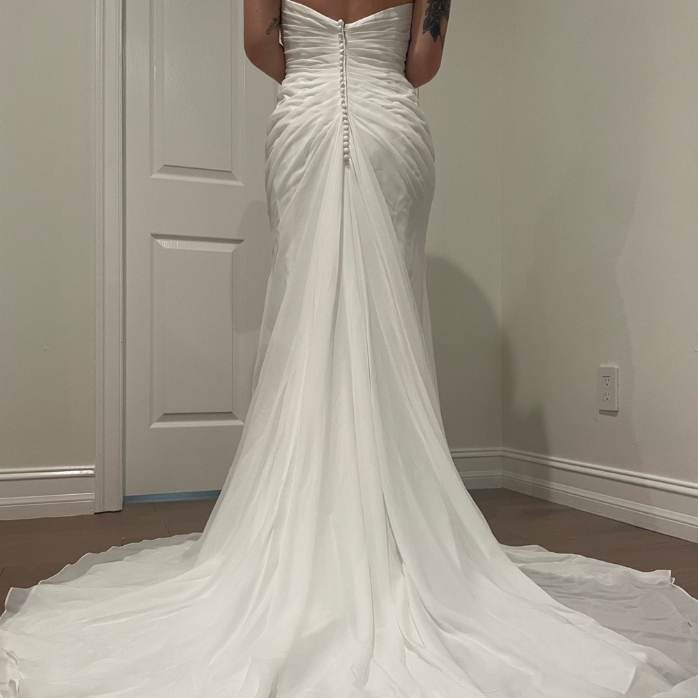 Alfred Angelo Strapless White Sweetheart Wedding Gown with Embellished Waist - Picture 2 of 4